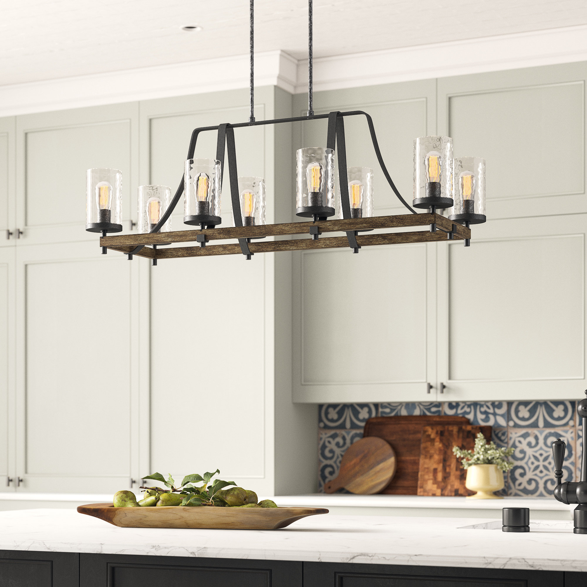 Prescott 8 Light Kitchen Island Linear Pendant Reviews Birch Lane Prescott 8 Light Kitchen Island Linear