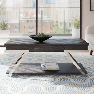 (details in the corner) Adcock Lift Top Extendable Coffee Table with Storage
