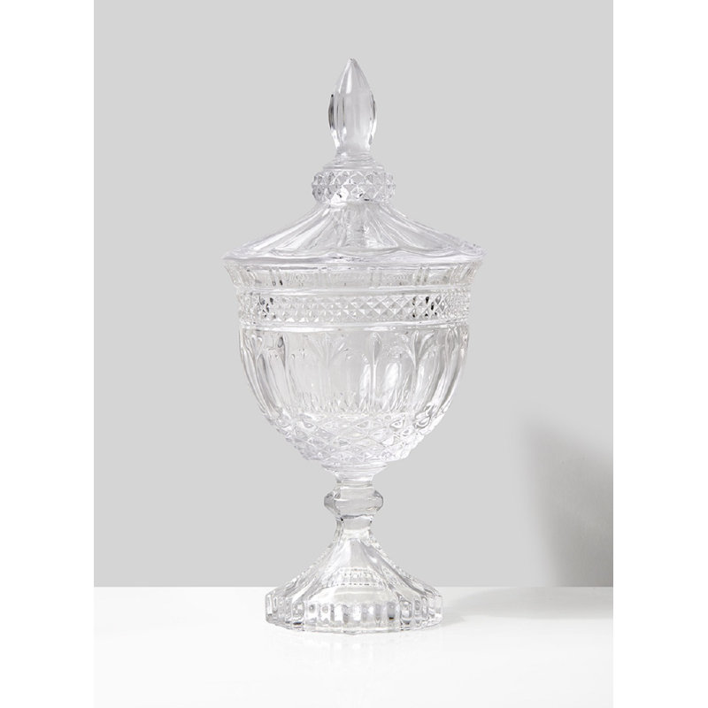 Astoria Grand Torre Set Of 4 Glass Goblet Vase With Lid Features