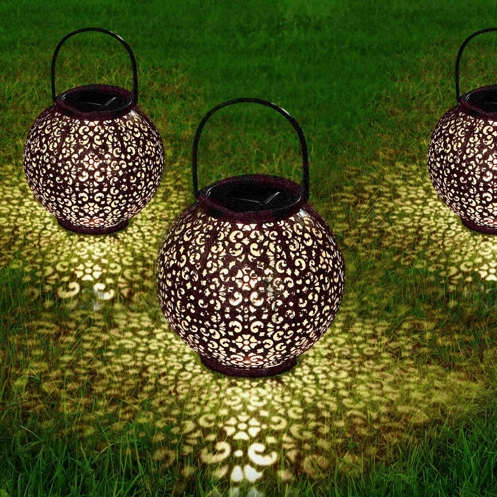 Candle Lantern Light Garden Landscape Hanging Lamp LED Outdoor Solar D0J2 