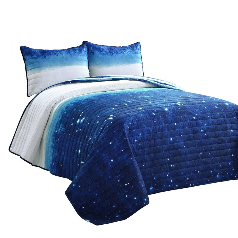 Lush Make A Wish Space Star Reversible Quilt Set Wayfair