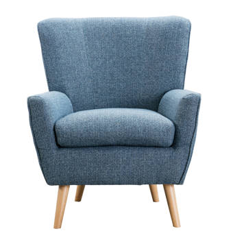 Maidi Mid Century Modern Fabric Accent Chair Blue Wayfair