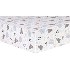 Igloo Friends Deluxe Flannel Fitted Crib Sheet