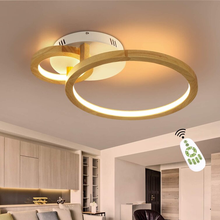 Design LED Decken Lampe dimmbar Fernbedienung ALU Ringe Tages Licht Flur Leuchte 