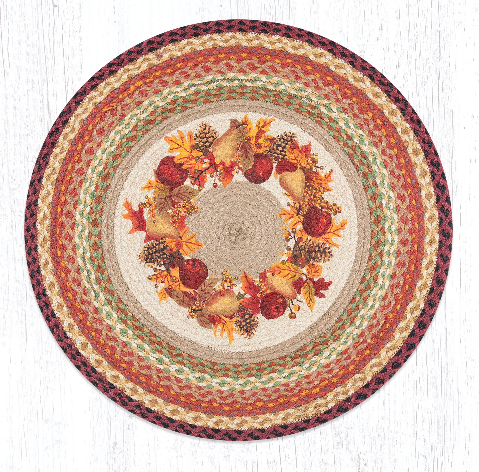 Earthrugs Autumn Wreath Round Multi Patch Area Rug Reviews Wayfair Autumn Wreath Round Multi Patch