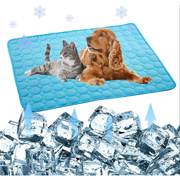 Reusable Self Cooling Sleeping Blanket for Pet Beds Kennels Couches Sofa Floors Car Seat Ice Silk Washable Cooling Pad Pet Cooling Mat for Dog Puppy Cat S 