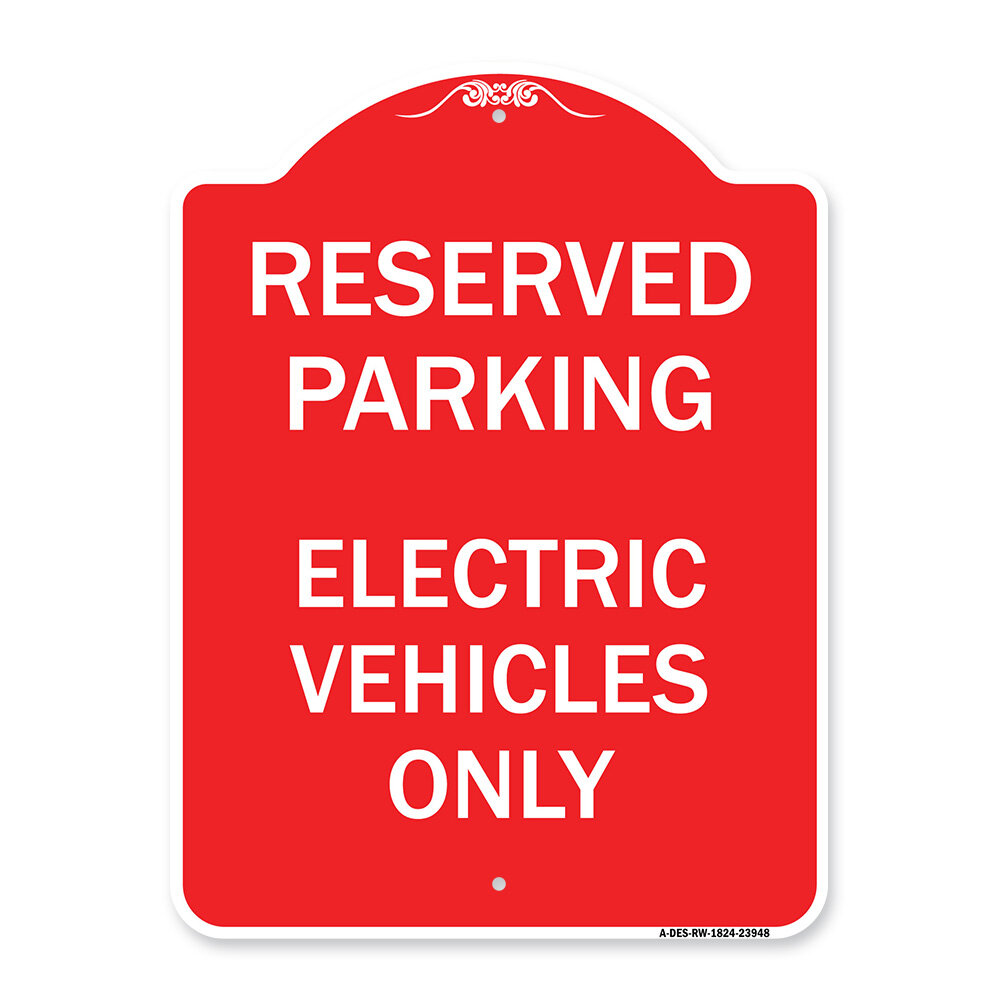 Signmission Designer Series Sign For Electrical Cars Reserved Parking