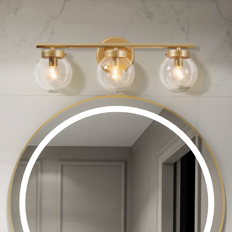 Mercer41 Culbertson 3-Light Dimmable Brass Vanity Light | Wayfair