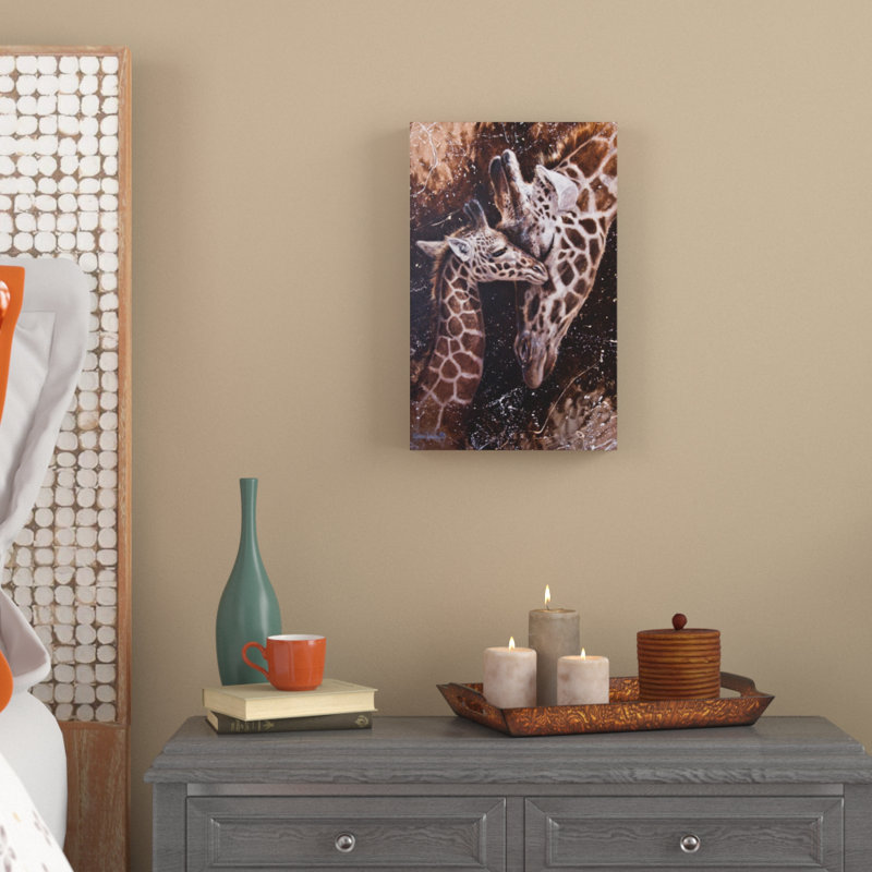 World Menagerie Baby Giraffes Acrylic Painting Print On Wrapped