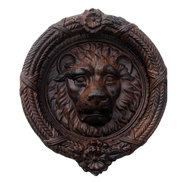 AX13 Large Lion Head Door Knocker in Black Cast Iron by OriginalForgery 