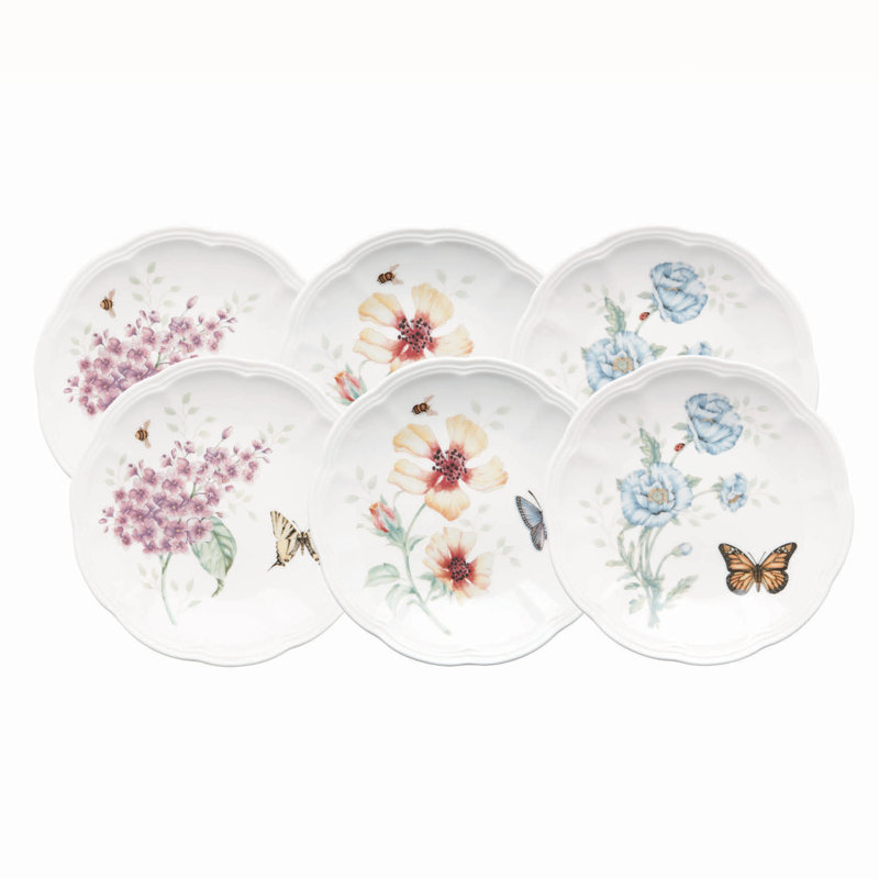 Set of 4 Butterflies in the Meadow 19cm Side Plates