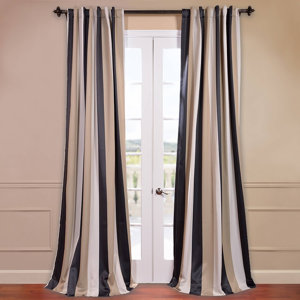 Georgetown Striped Blackout Thermal Rod Pocket Single Curtain Panel
