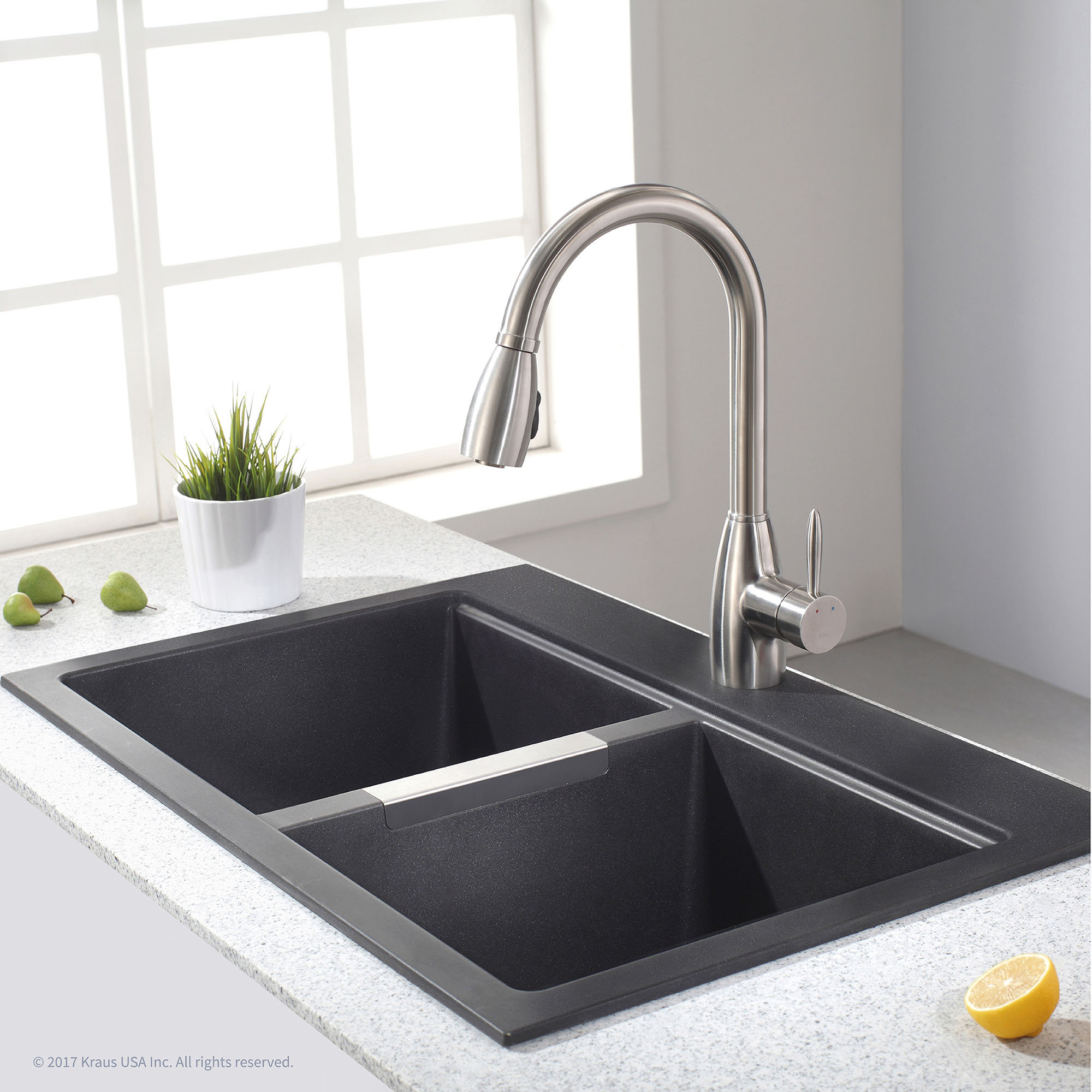 Kgd 433b Kraus Quarza 33 L X 22 W Dual Mount Kitchen Sink Reviews Wayfair