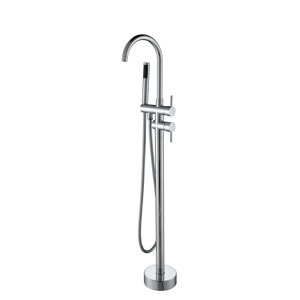 Single Handle Floor Mounted Tub Filler Trim with Hand Shower