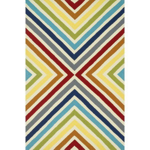 Palm Springs Hand-Hooked Red/Yellow Indoor/Outdoor Area Rug