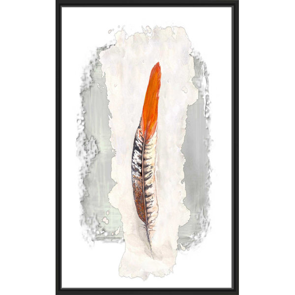 Bungalow Rose Simple Feather Ii Watercolor Painting Print Wayfair