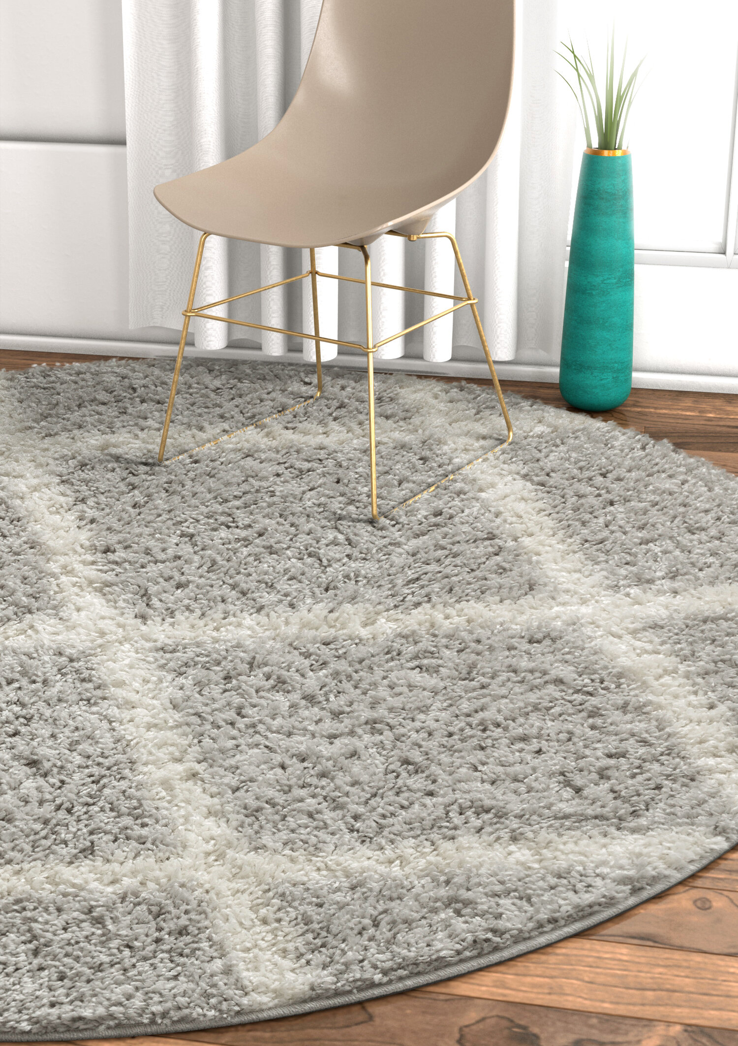 Well Woven Madison Shag Cole Light Grey Area Rug Reviews