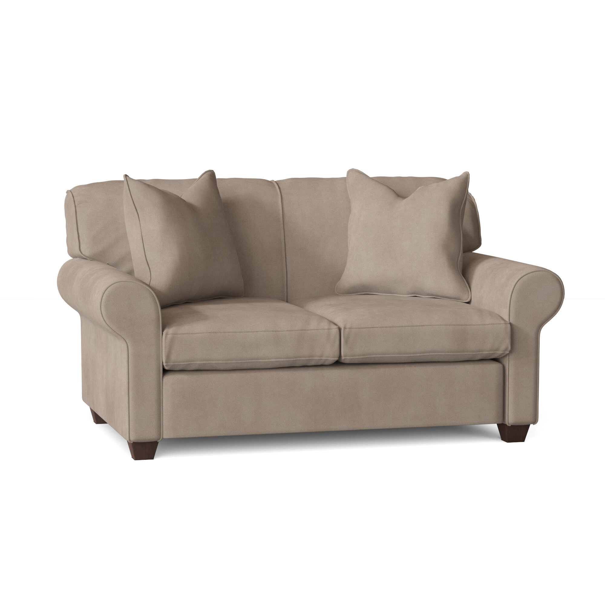 Rasberry 59” Rolled Arm Loveseat with Reversible Cushions