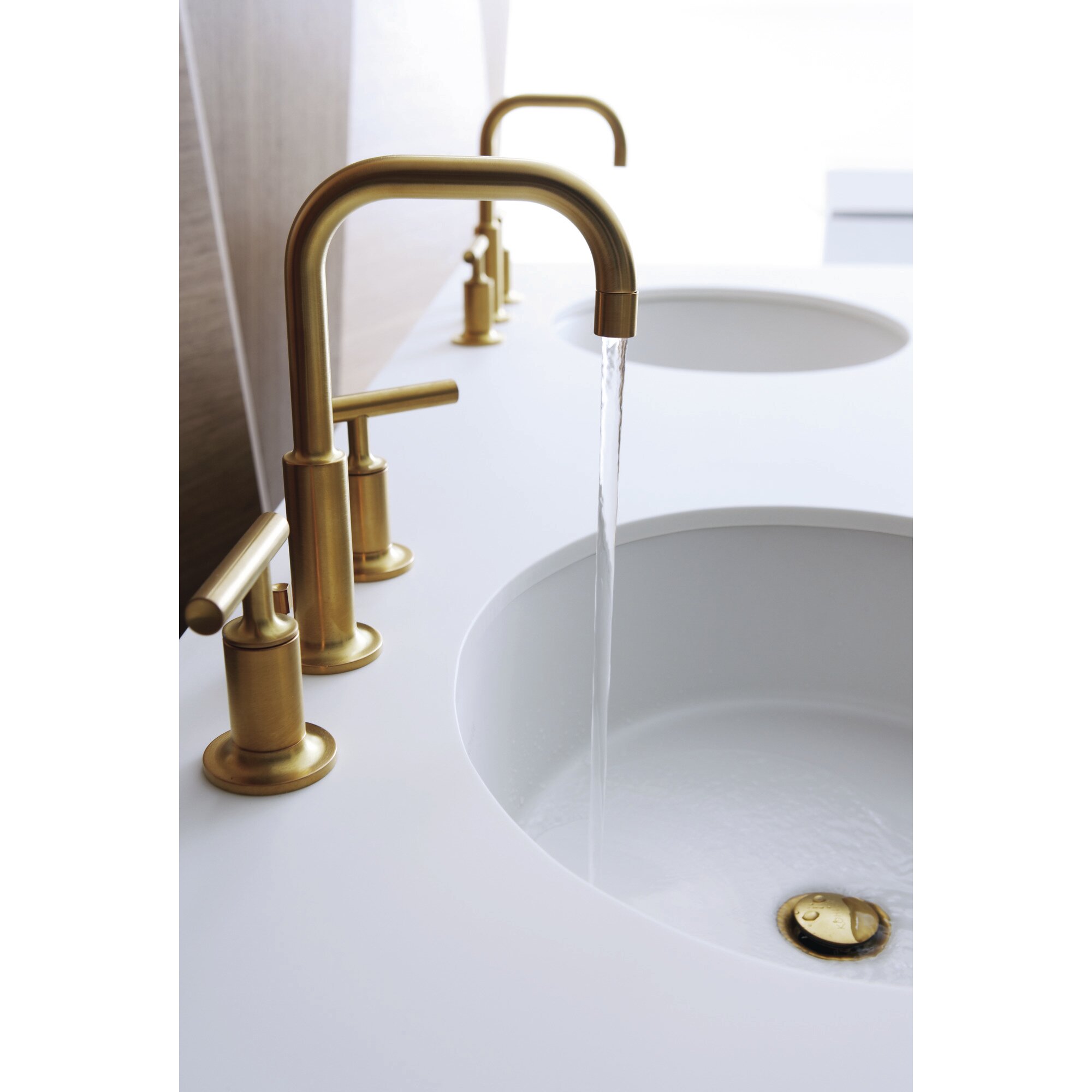 Kohler Purist Widespread Faucet With Drain Assembly Low Lever