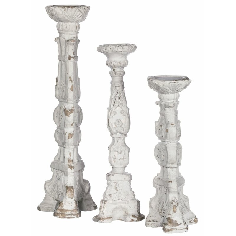 3 piece pillar candle holder set