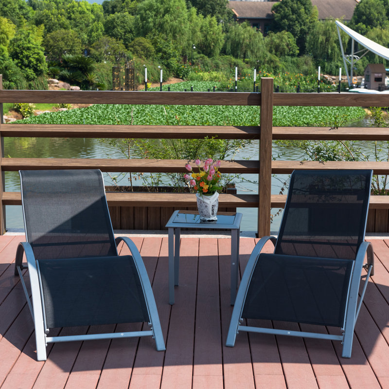 Orren Ellis Breisacher Poolside Pvc Coated Polyester Sun Lounger