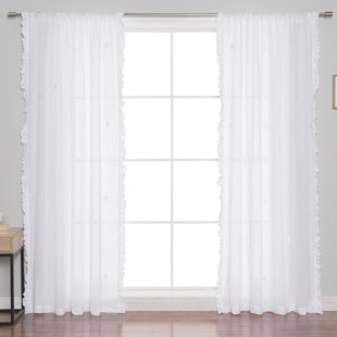 Ruffled Sheer Curtains Wayfair Ca