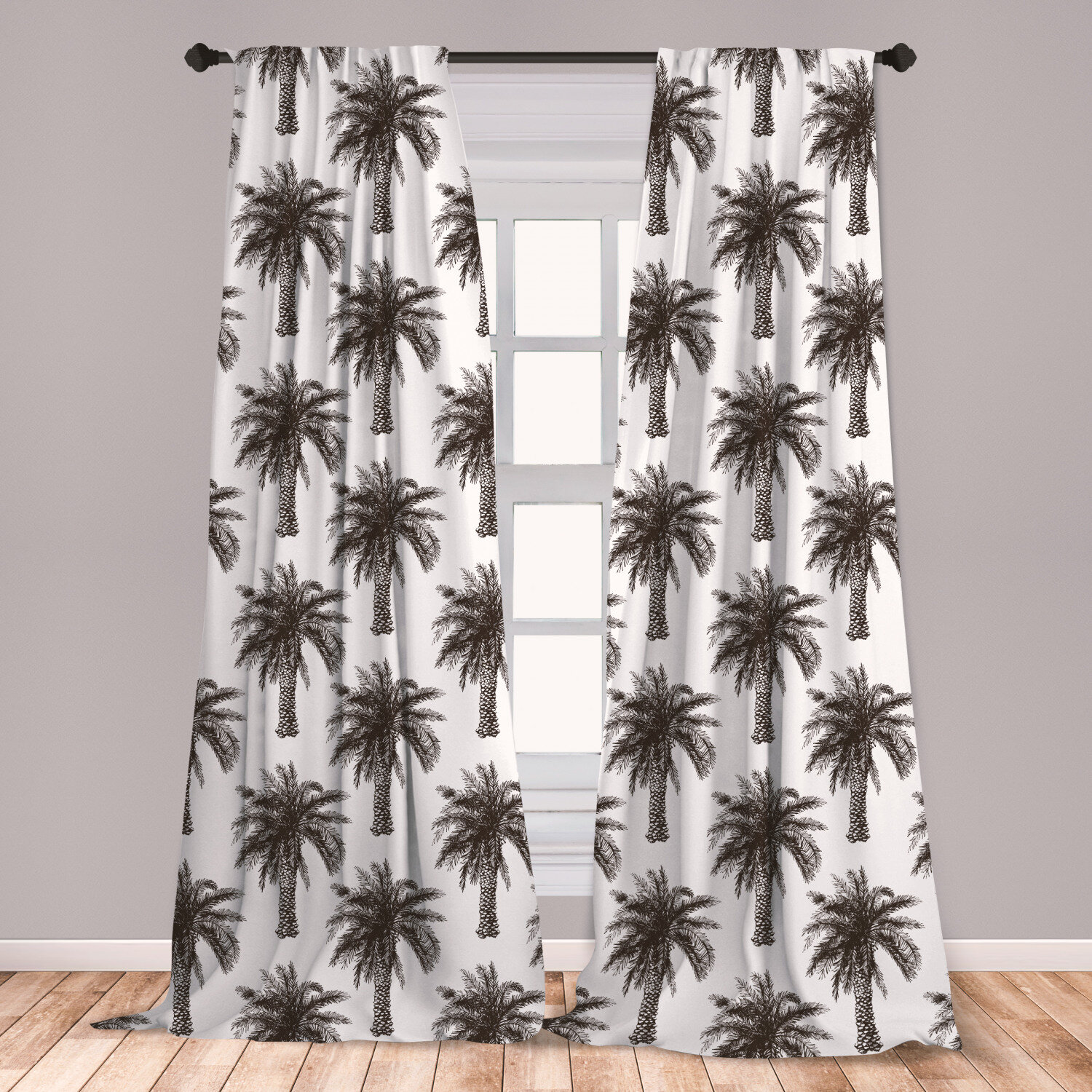 East Urban Home Ambesonne Palm Tree Window Curtains