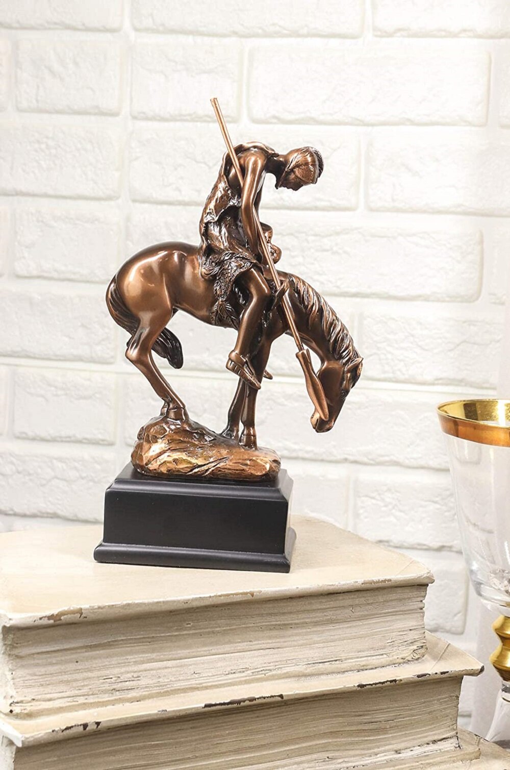 Union Rustic Ebros End Of The Trail Indian Native Tribal Hero Warrior Statue With Trophy Base Electroplated Bronze Resin Reproduction Of James Fraser Masterpiece In Wisconsin National Cowboy Museum Wayfair