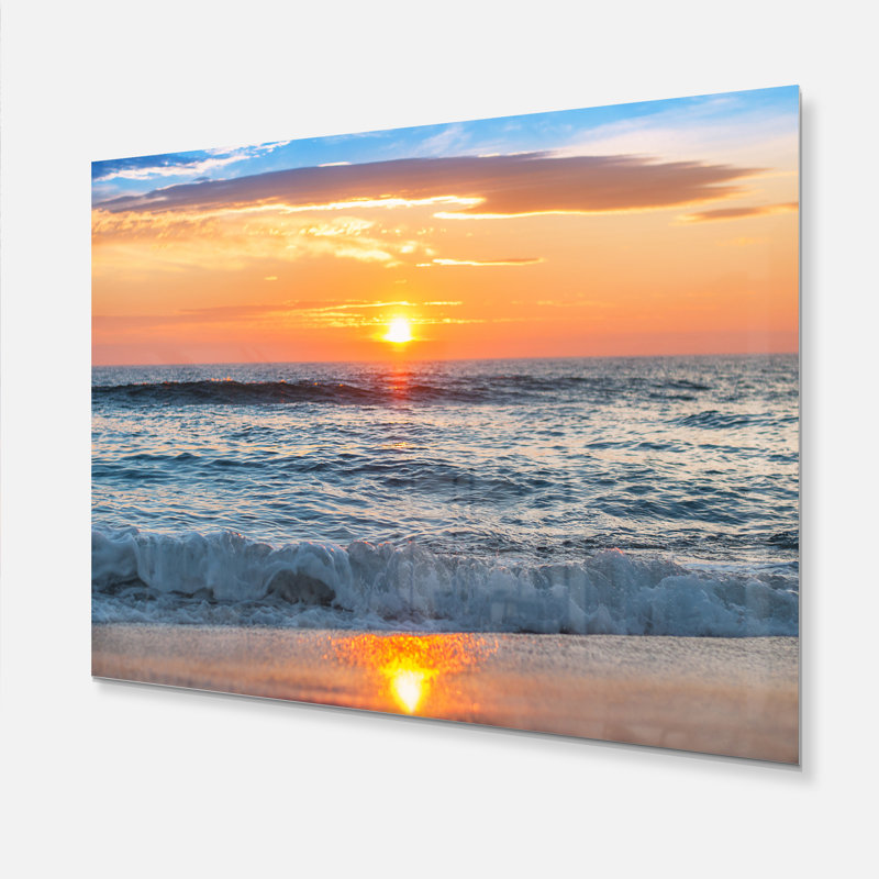 Highland Dunes Beautiful Sunrise Over The Horizon Modern Beach Photographic Print On Wrapped Canvas Reviews Wayfair