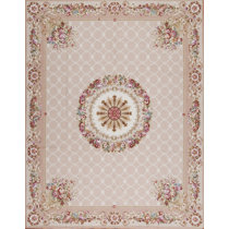 Salmon Dusty Rose Traditional Antique Wool Area Rug 2x3'4 