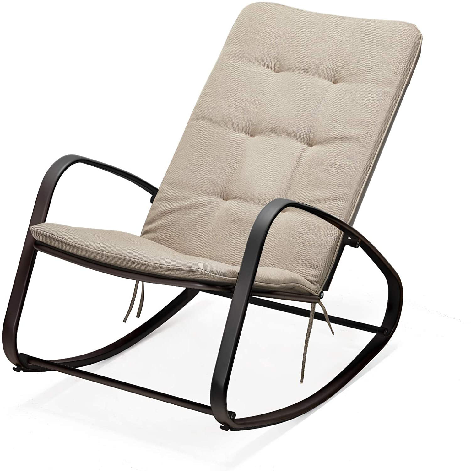 Wade Logan Outdoor Couey Rocking Metal Chair With Cushions Wayfair