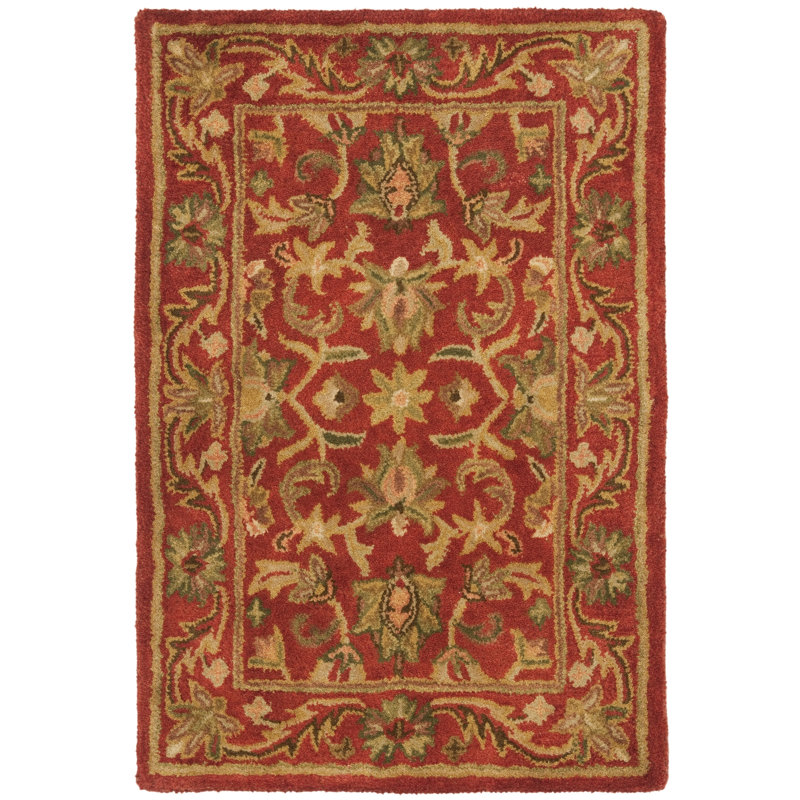 Charlton Home Dunbar Traditional Hand Tufted Wool Red Area Rug Dunbar Traditional Hand Tufted Wool