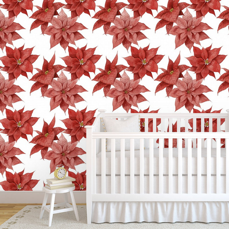 The Holiday Aisle Willernie Timberland Christmas Poinsettias 48 L