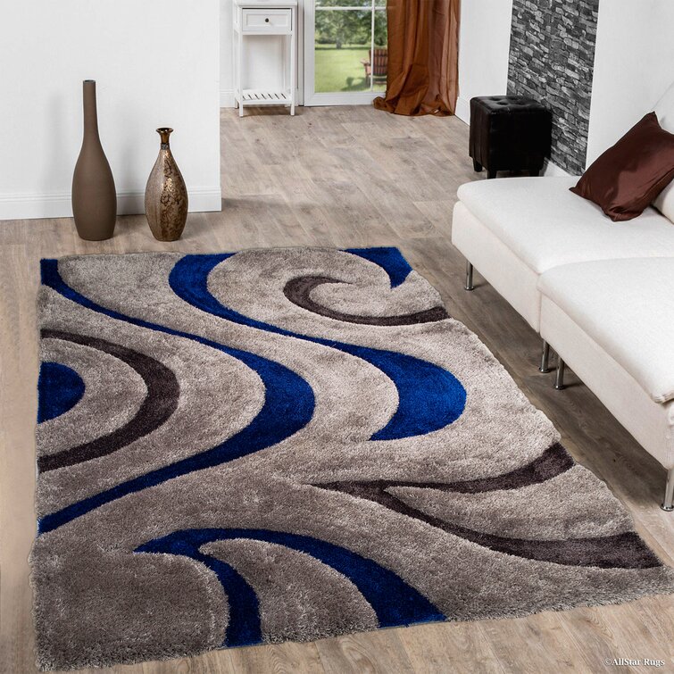 Latitude Run Kasper Abstract Tufted Blue Brown Area Rug Reviews   Kasper Abstract Tufted Blue Brown Area Rug 