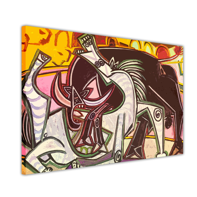 East Urban Home Horses And Spanish Bull By Pablo Picasso Painting