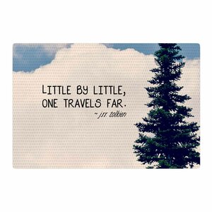 Robin Dickinson Little By Little Clouds Typography Cream Area Rug