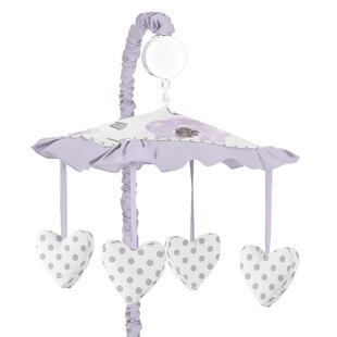 Baby Musical Mobile Pink with Soft Brahms Lullaby Sounds Nursery Cot Crib Hearts 