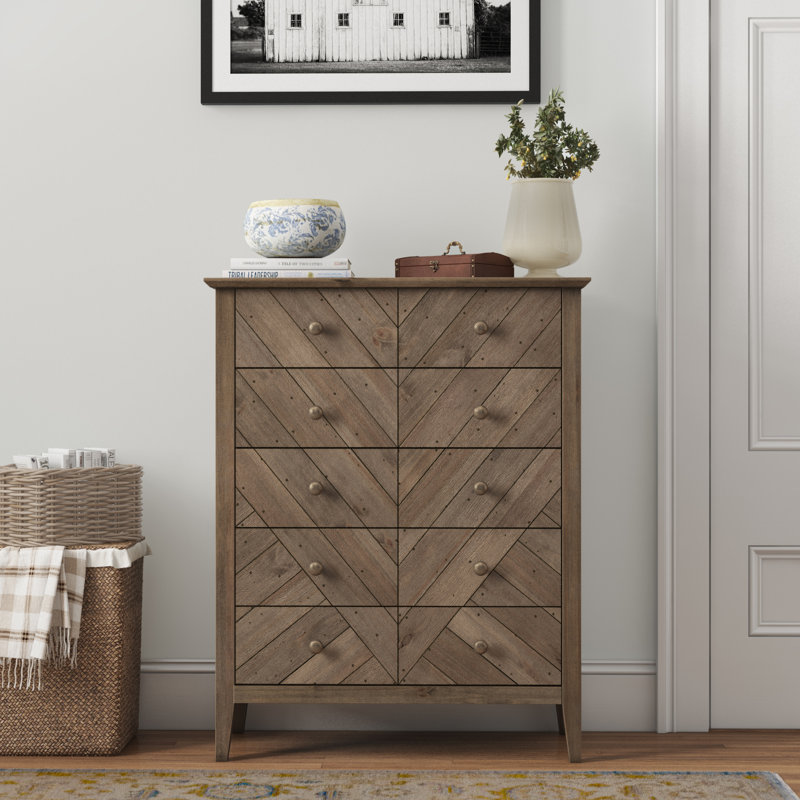 Three Posts Teen Kidsgrove Reclaimed Pine 5 Drawer Dresser Wayfair