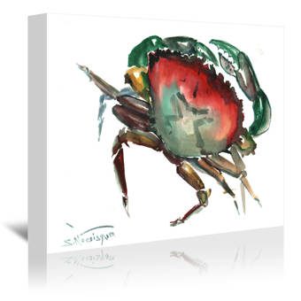 East Urban Home Crab 3 Painting Print On Gallery Wrapped Canvas