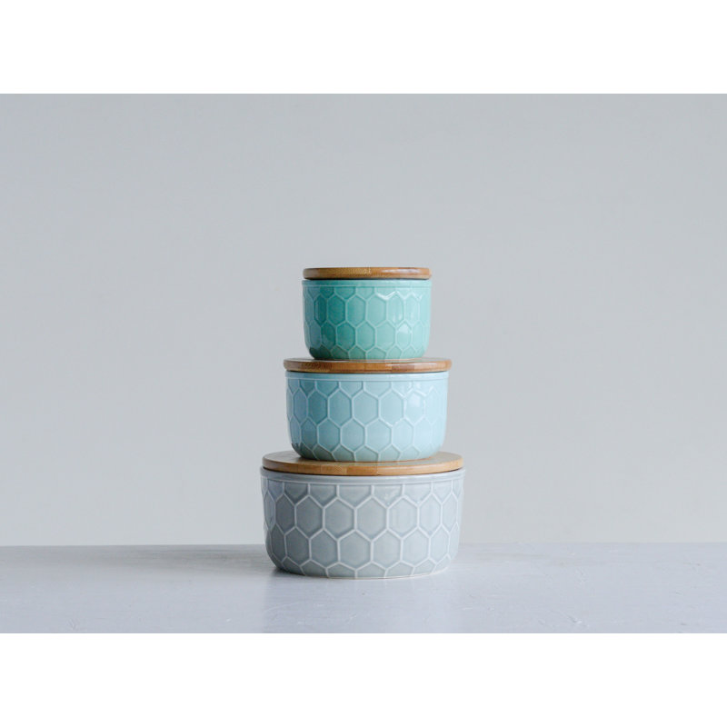 Mint Pantry Bamboo Lid 3 Piece Kitchen Canister Set Reviews