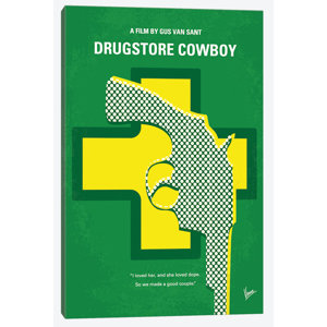'Drugstore Cowboy Minimal Movie Poster' Vintage Advertisement on Wrapped Canvas