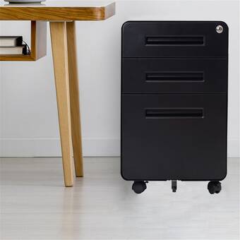 Wangcai Arc Edge 3 Drawer Mobile File Cabinet With Wheel Anti Tilt Mechanism Casters Fully Assembled Lockable Storage Cabinet Wayfair Ca