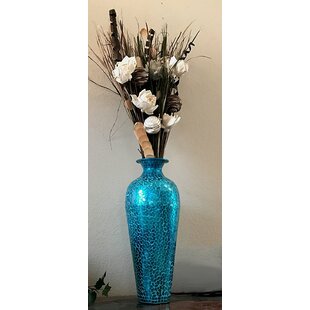 Aldea Sparkling Metal Moorish Floral Floor Vase