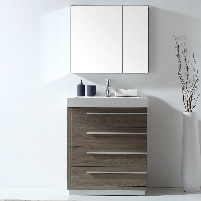Brayden Studio Copher 29 Single Bathroom Vanity Set With Mirror Copher 29 Single Bathroom Vanity Set With Mirror
