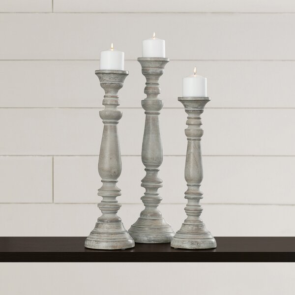 set of 3 tall candle holders
