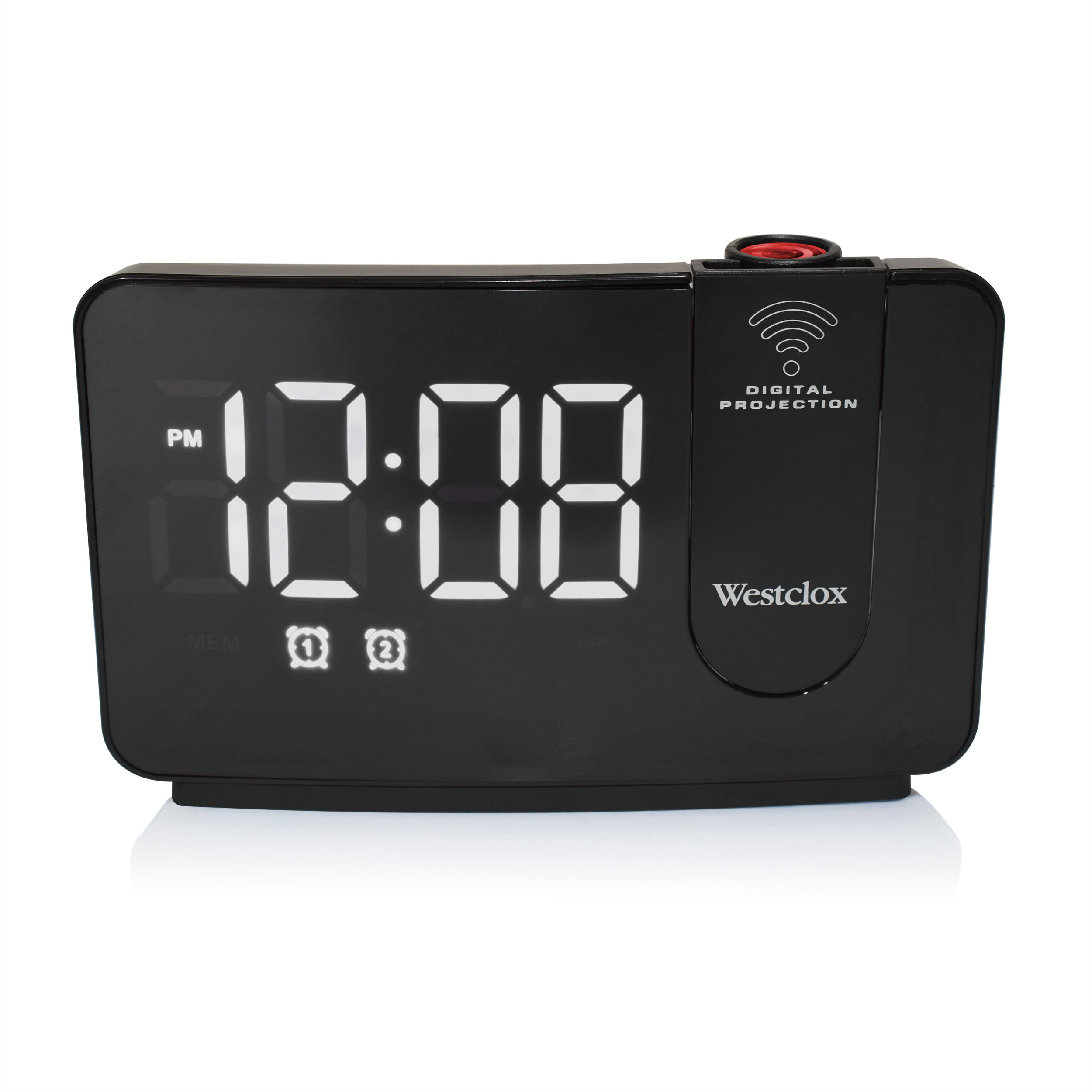 Westclox Projection Alarm Clock With 1.4" White Large Time Display Wayfair