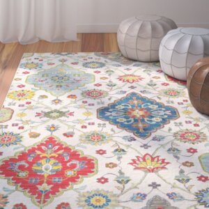 Mansi Beige/Blue/Red Area Rug