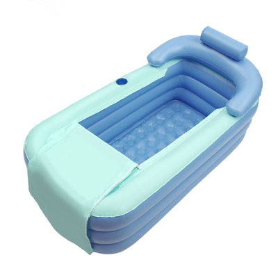 CNCEST 1 - Person Vinyl Rectangular Inflatable Hot Tub in Blue | Wayfair