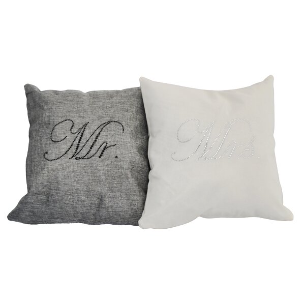 Sparkles Home Mr and Mrs. Rhinestone Throw Pillow | Wayfair