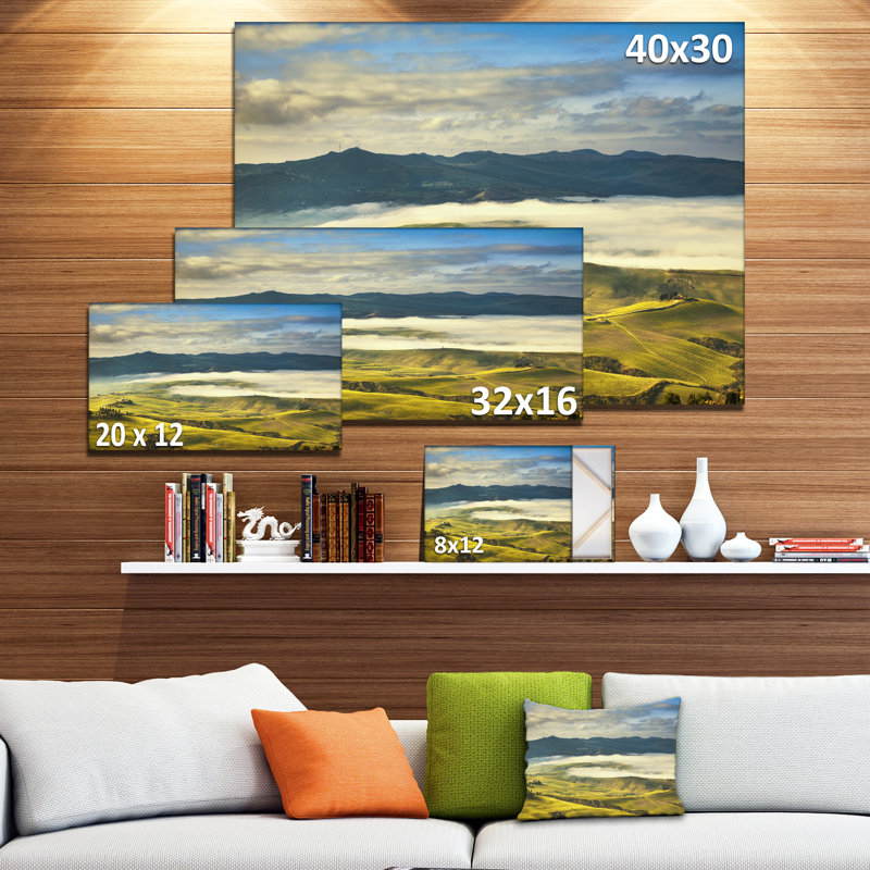 Designart Tuscany Farmland And Green Fields Photograph On Canvas Wayfair